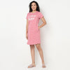 Buy Women Regular Fit Printed Short Sleeve Gown  - Style Union
