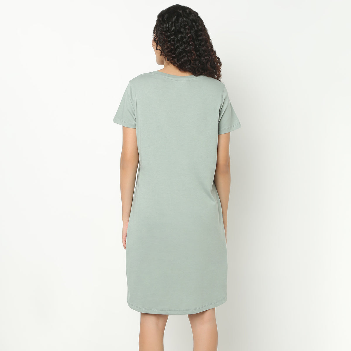 Chest Printed Night Short Gown
