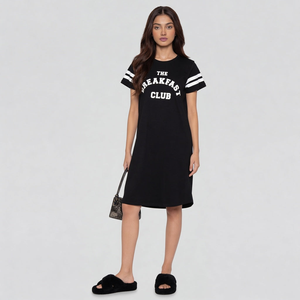 Printed Night Short Gown