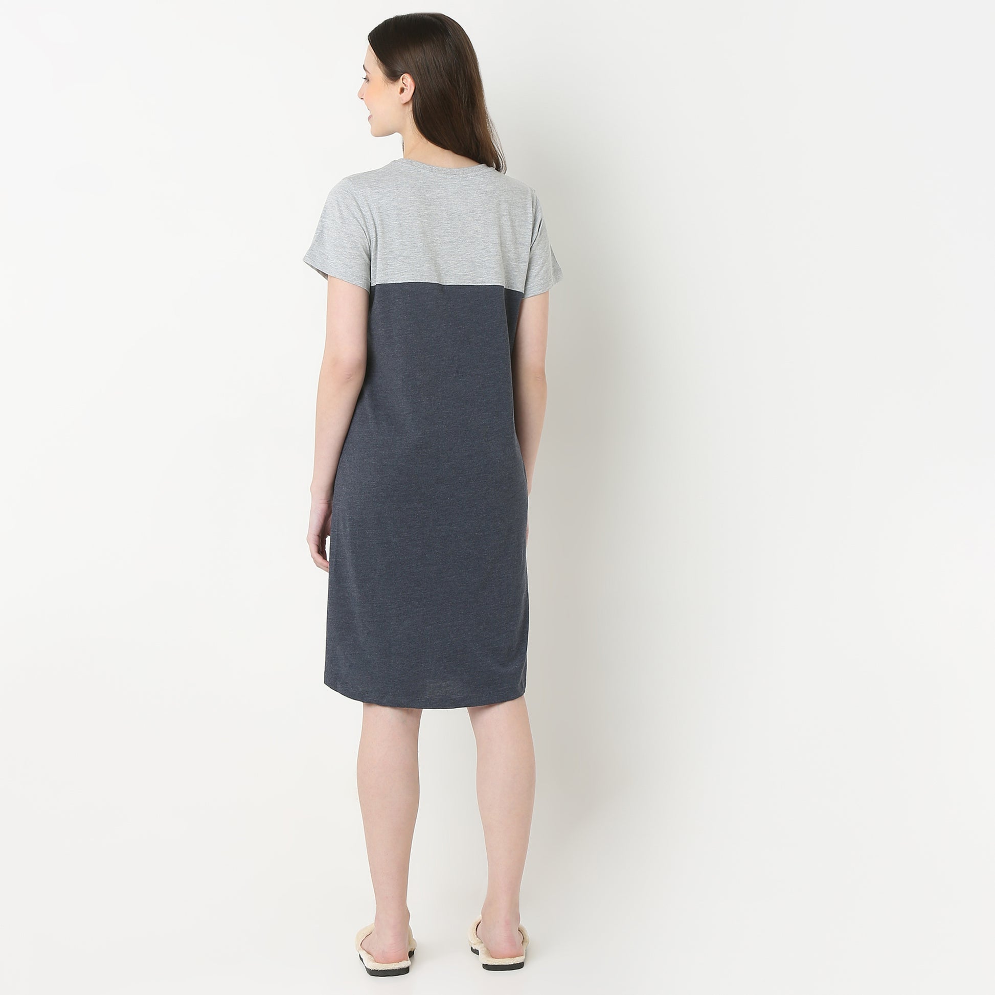 Knee Length Graphic Night Short Gown