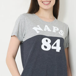 Knee Length Graphic Night Short Gown