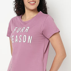 Buy Women Regular Fit Printed Short Sleeve Gown  - Style Union