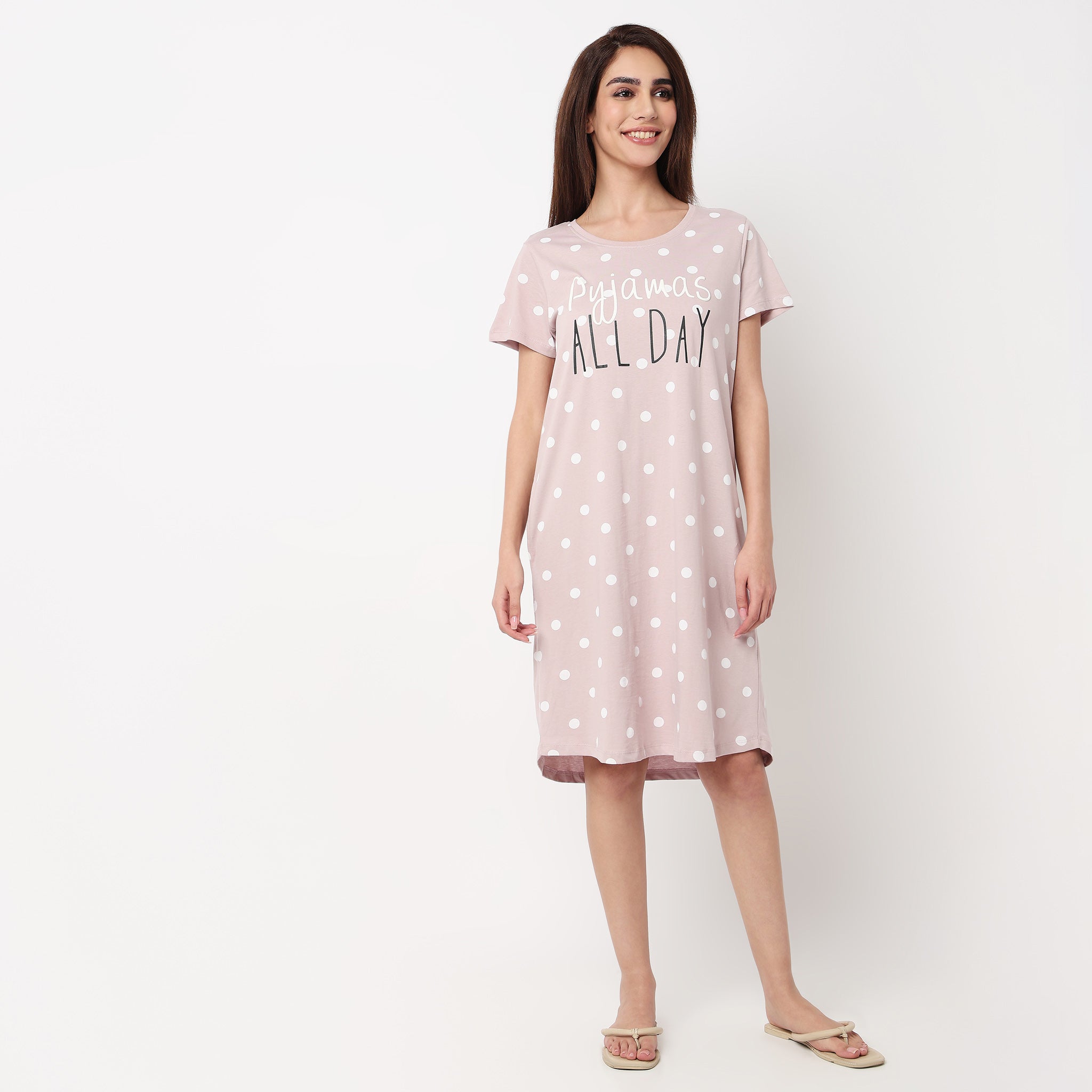 Cotton Printed Knee Length Gown