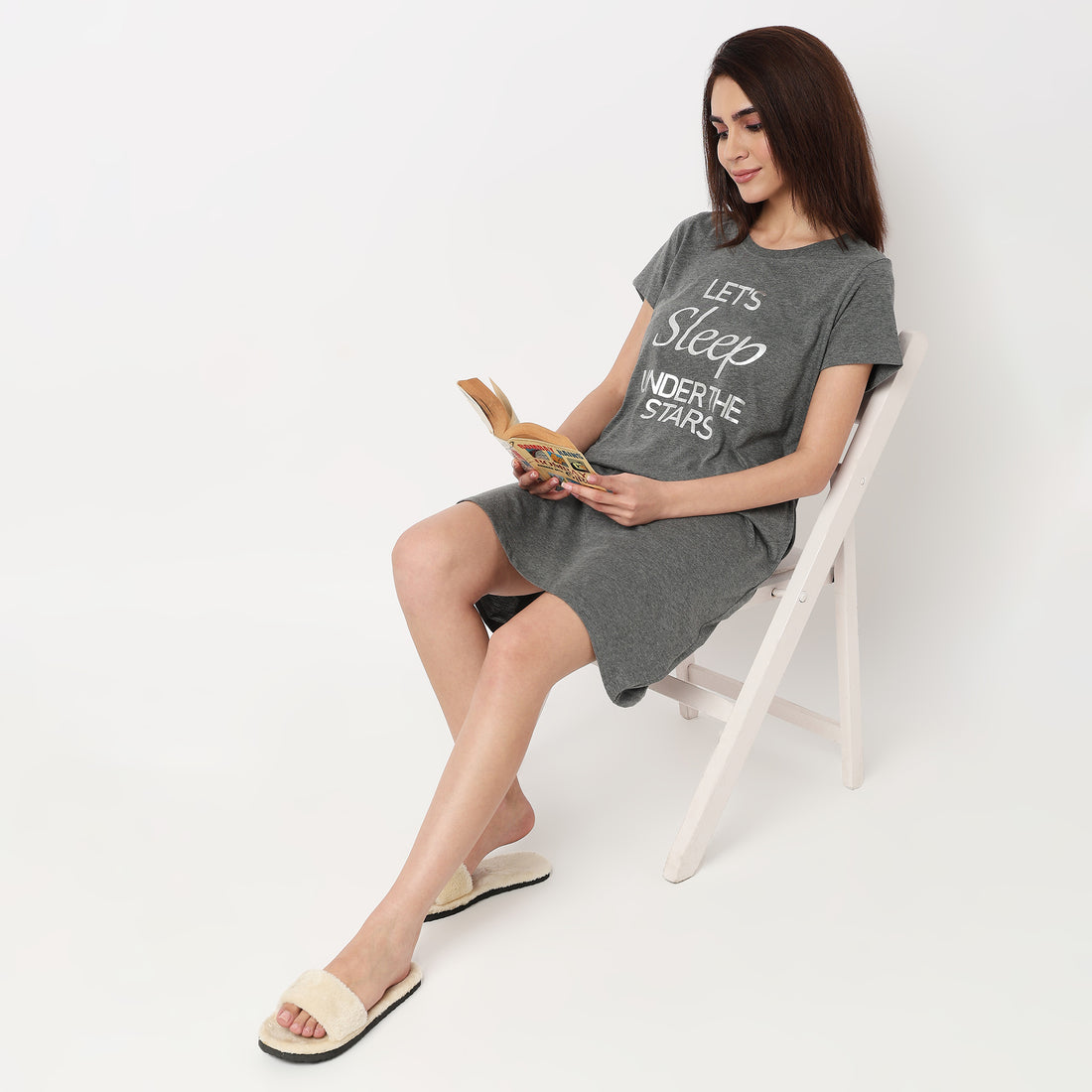 Cotton Printed Knee Length Gown