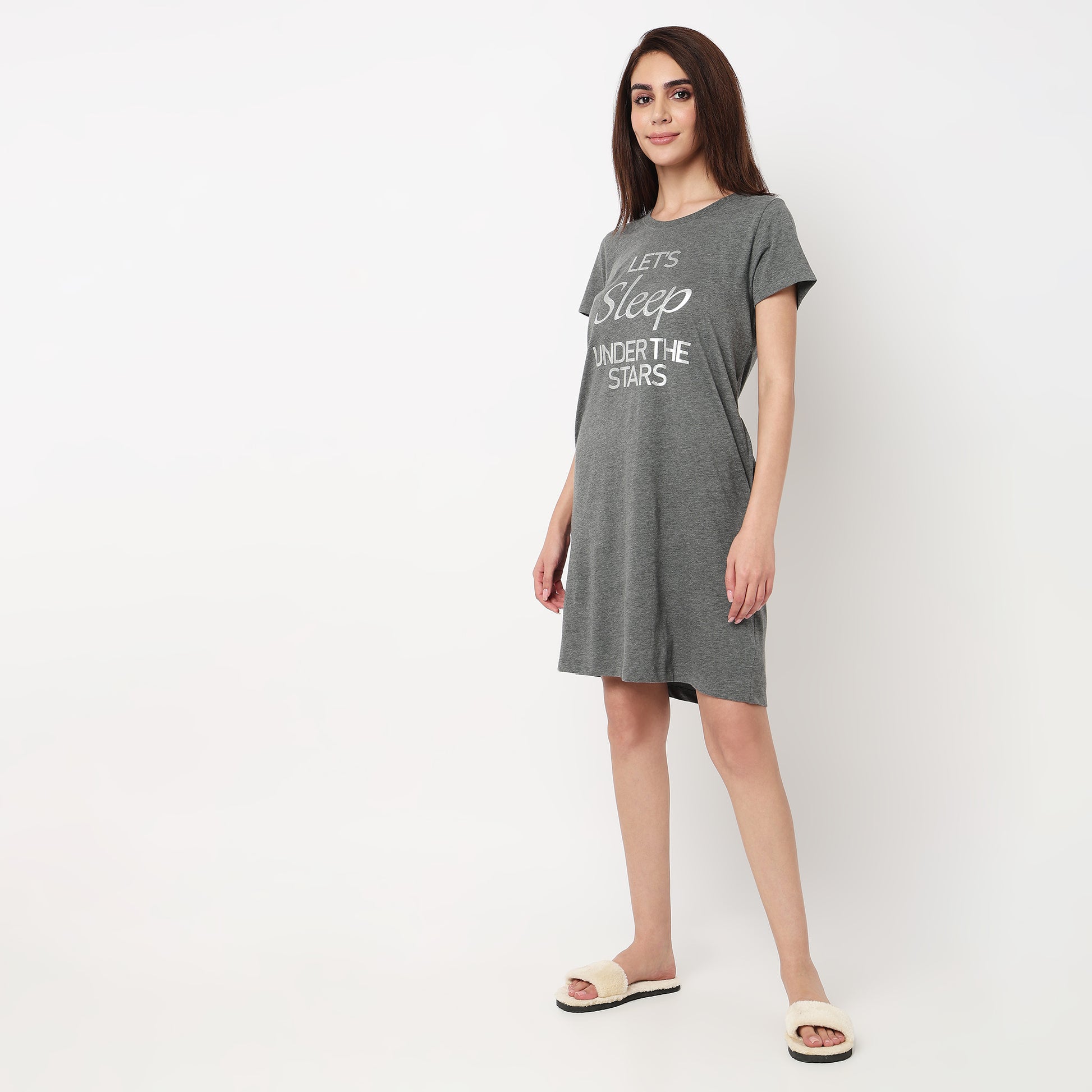 Cotton Printed Knee Length Gown