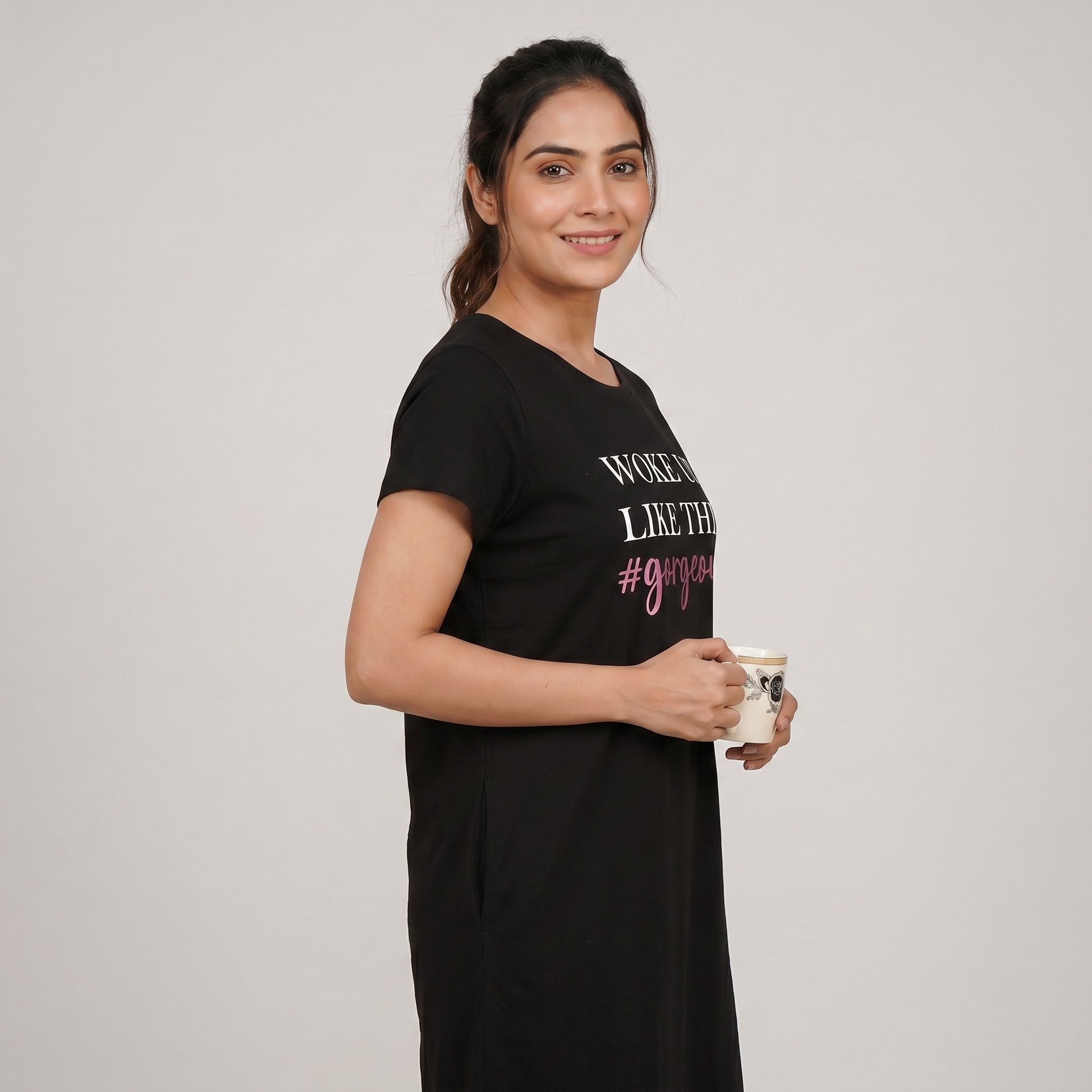 Cotton Printed Short Gown