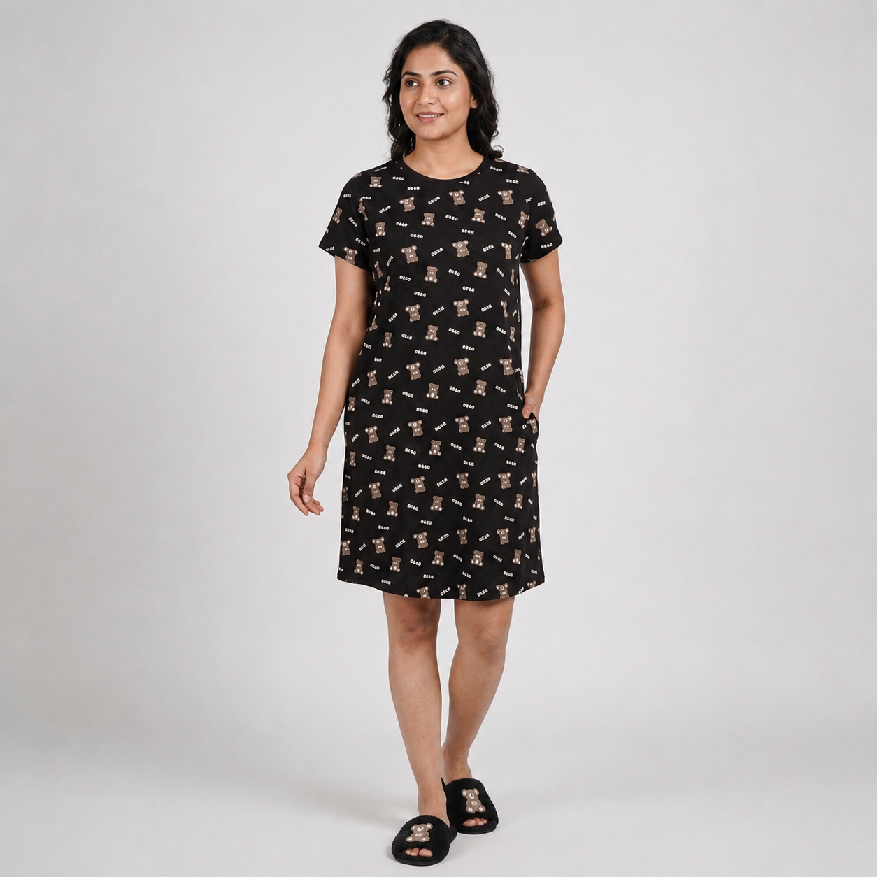 Cotton Printed Short Gown
