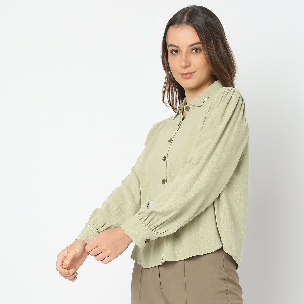 Regular Fit Solid Shirt