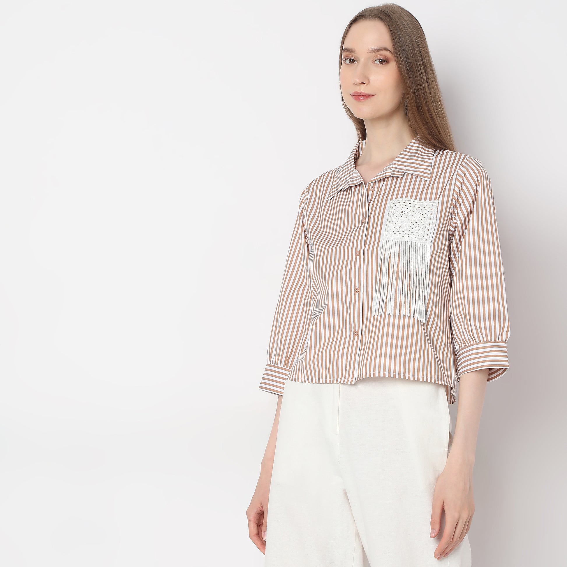 Boxy Fit Striped Shirt