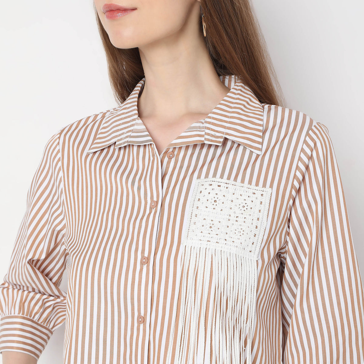 Boxy Fit Striped Shirt