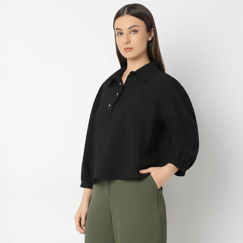 Regular Fit Solid Shirt