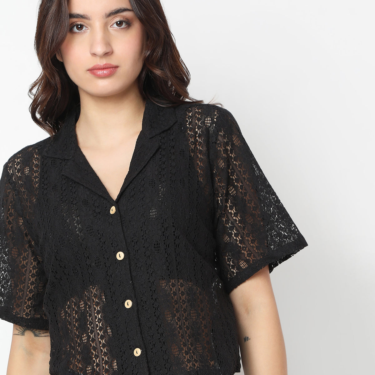 Boxy Fit Lace Shirt