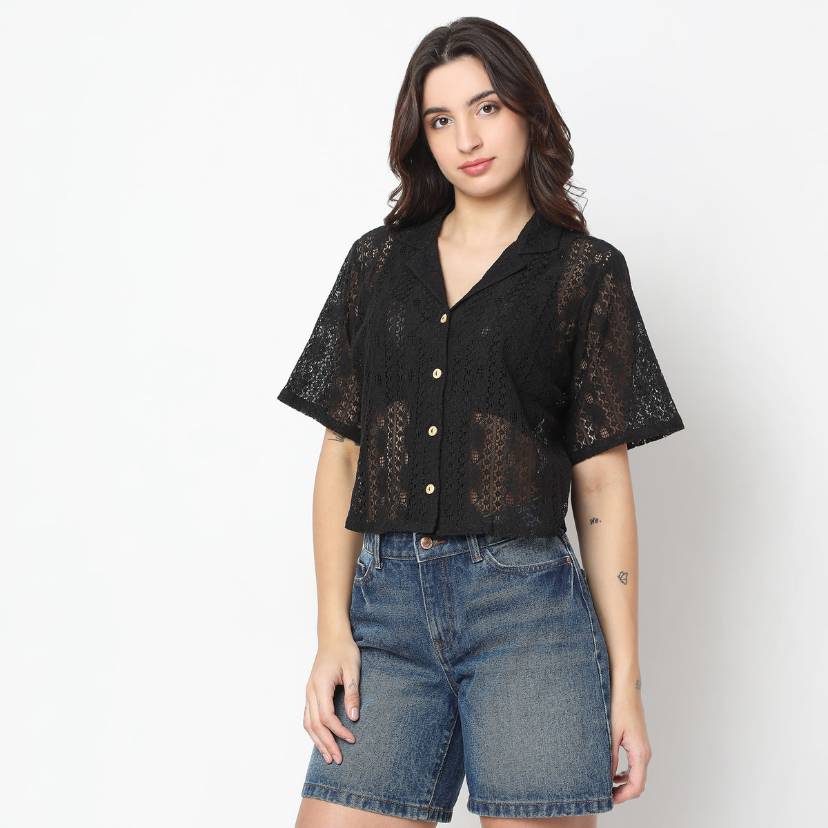 Boxy Fit Lace Shirt