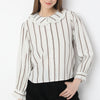 Striped Full-Sleeve Layered Collar Casual Shirt