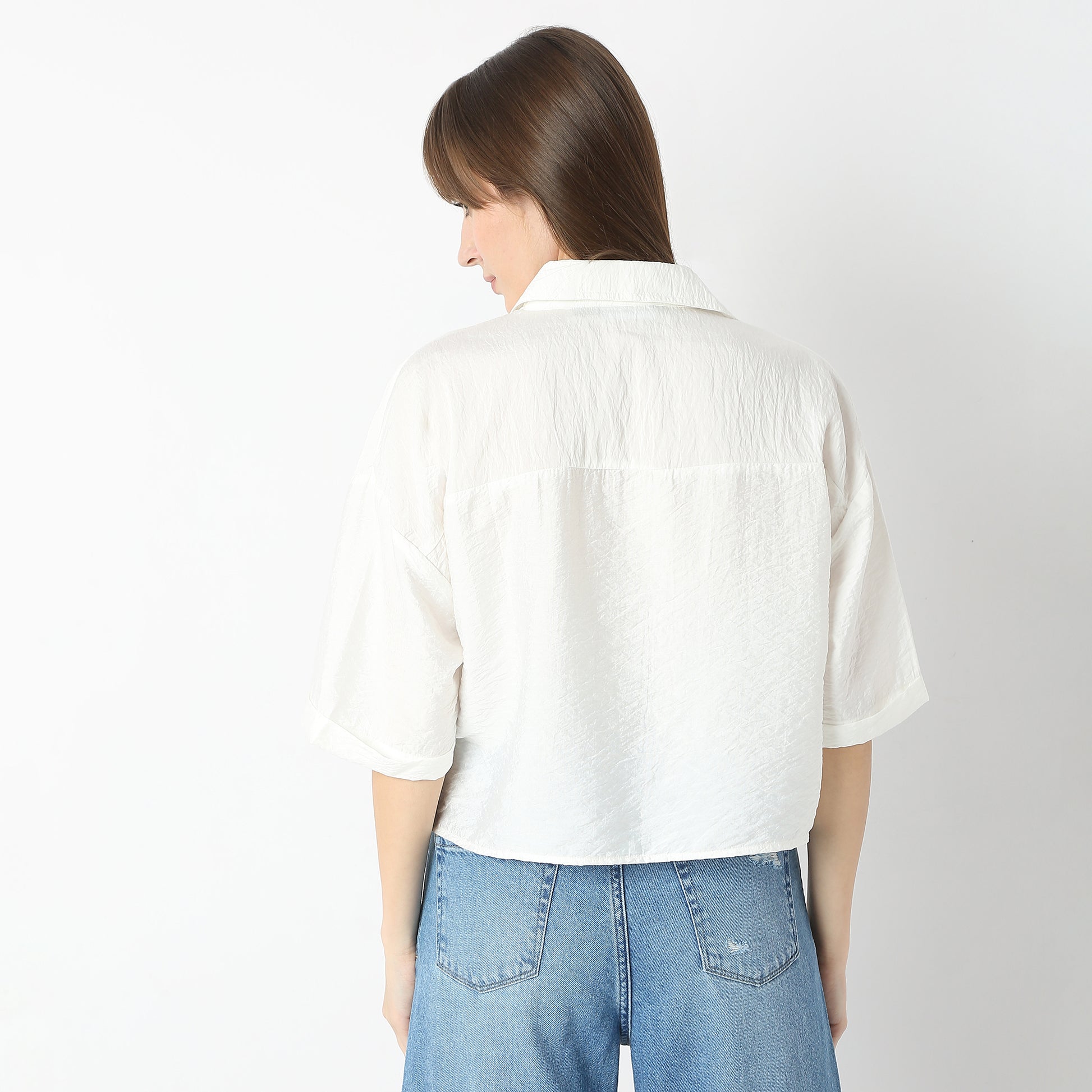 Boxy Fit Short Length Collar Regular Short Shirt