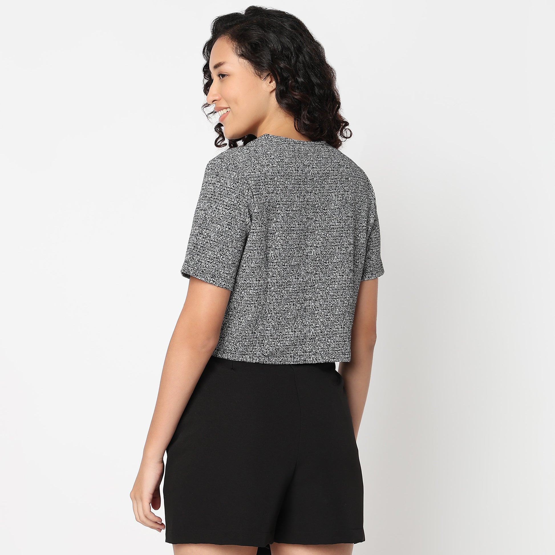 Short Sleeve Woven Structured Shirt