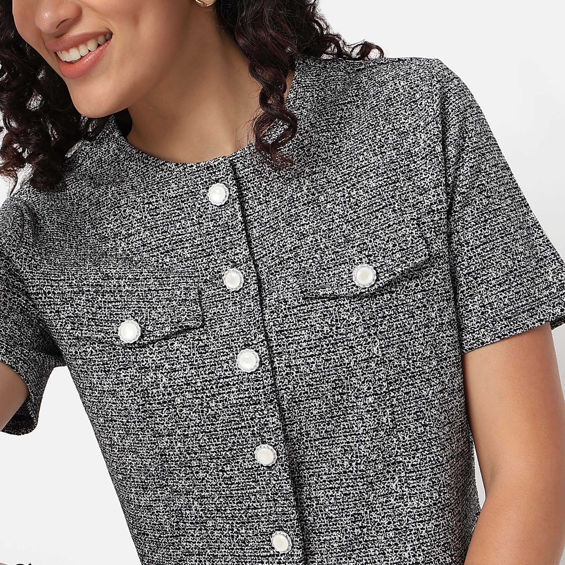 Short Sleeve Woven Structured Shirt