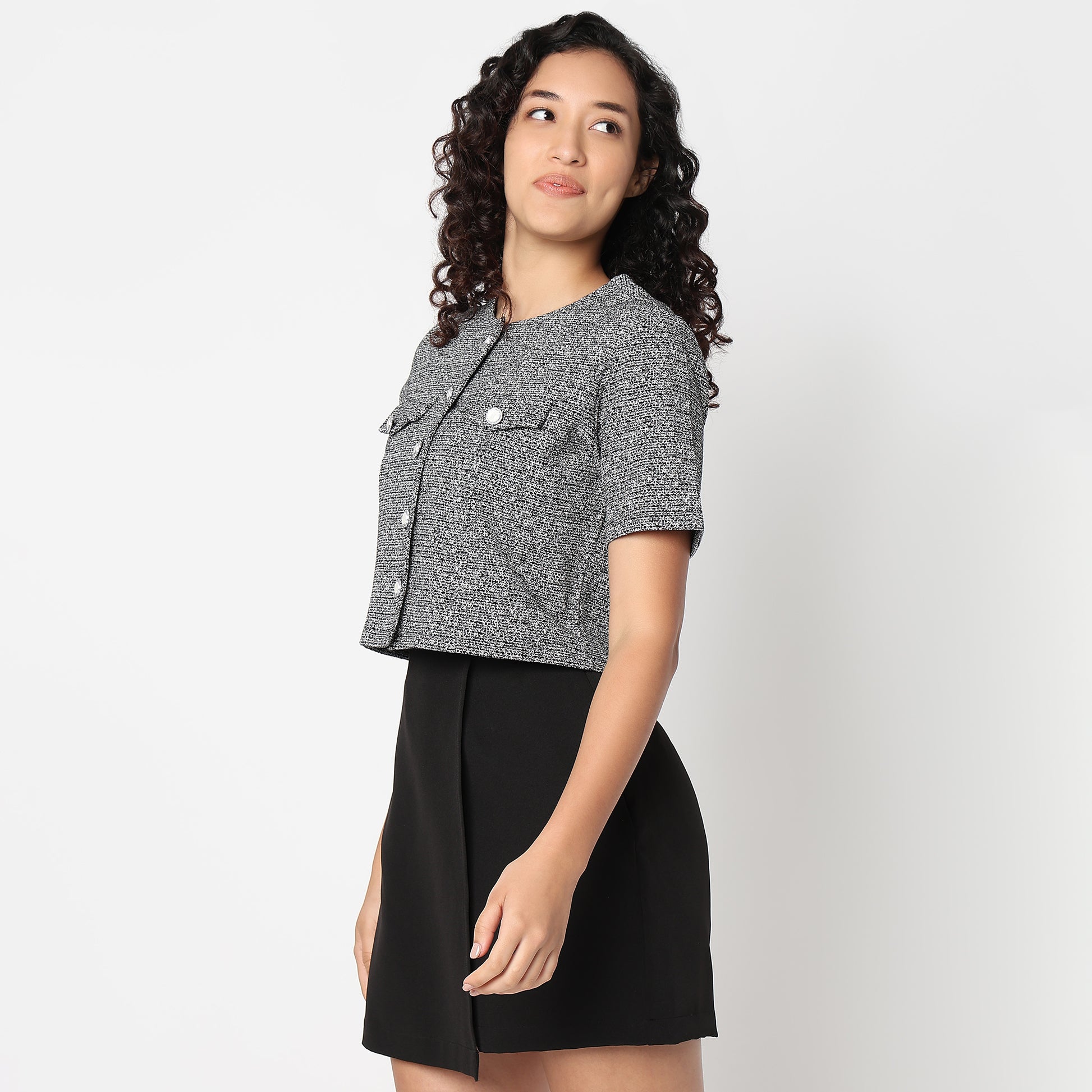 Short Sleeve Woven Structured Shirt