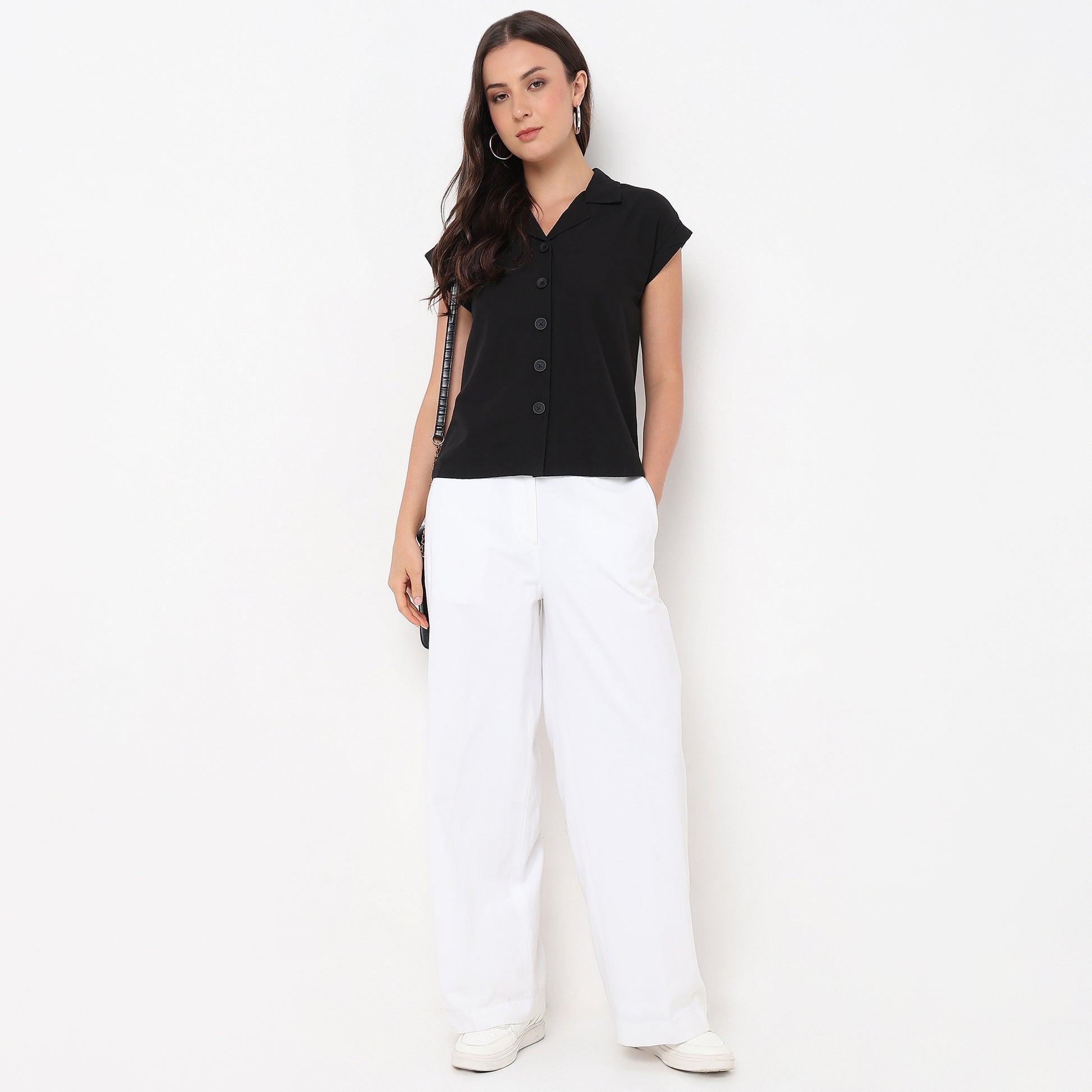 Dolman Sleeve Solid Lace Shirt