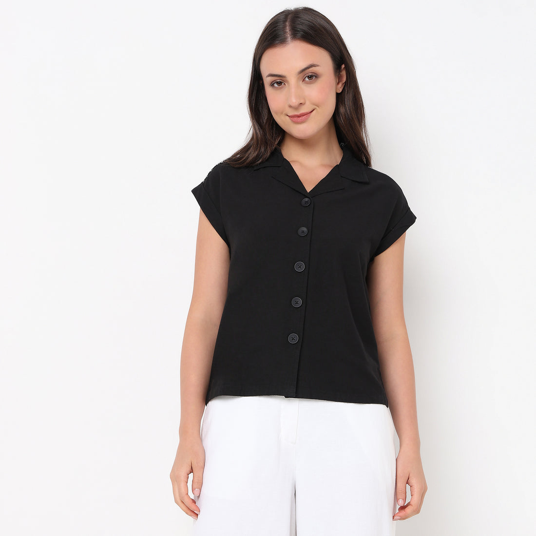 Dolman Sleeve Solid Lace Shirt