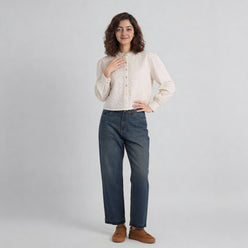 Cotton Schiffi Band Neck Shirt