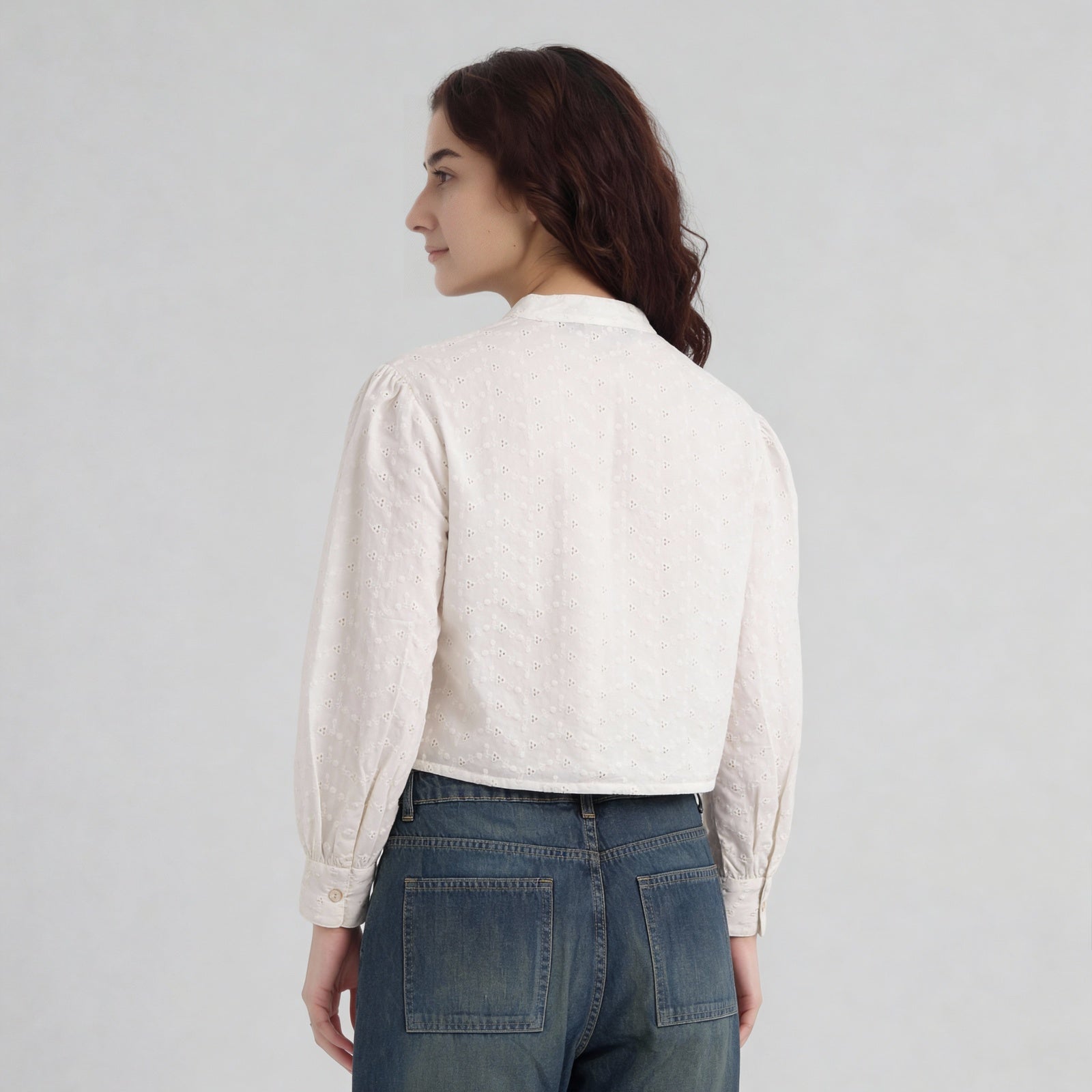 Cotton Schiffi Band Neck Shirt