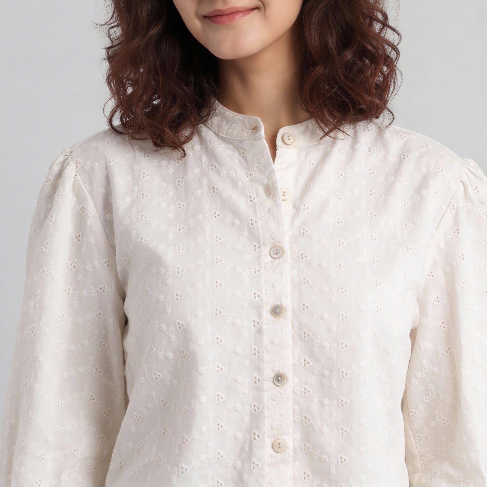 Cotton Schiffi Band Neck Shirt