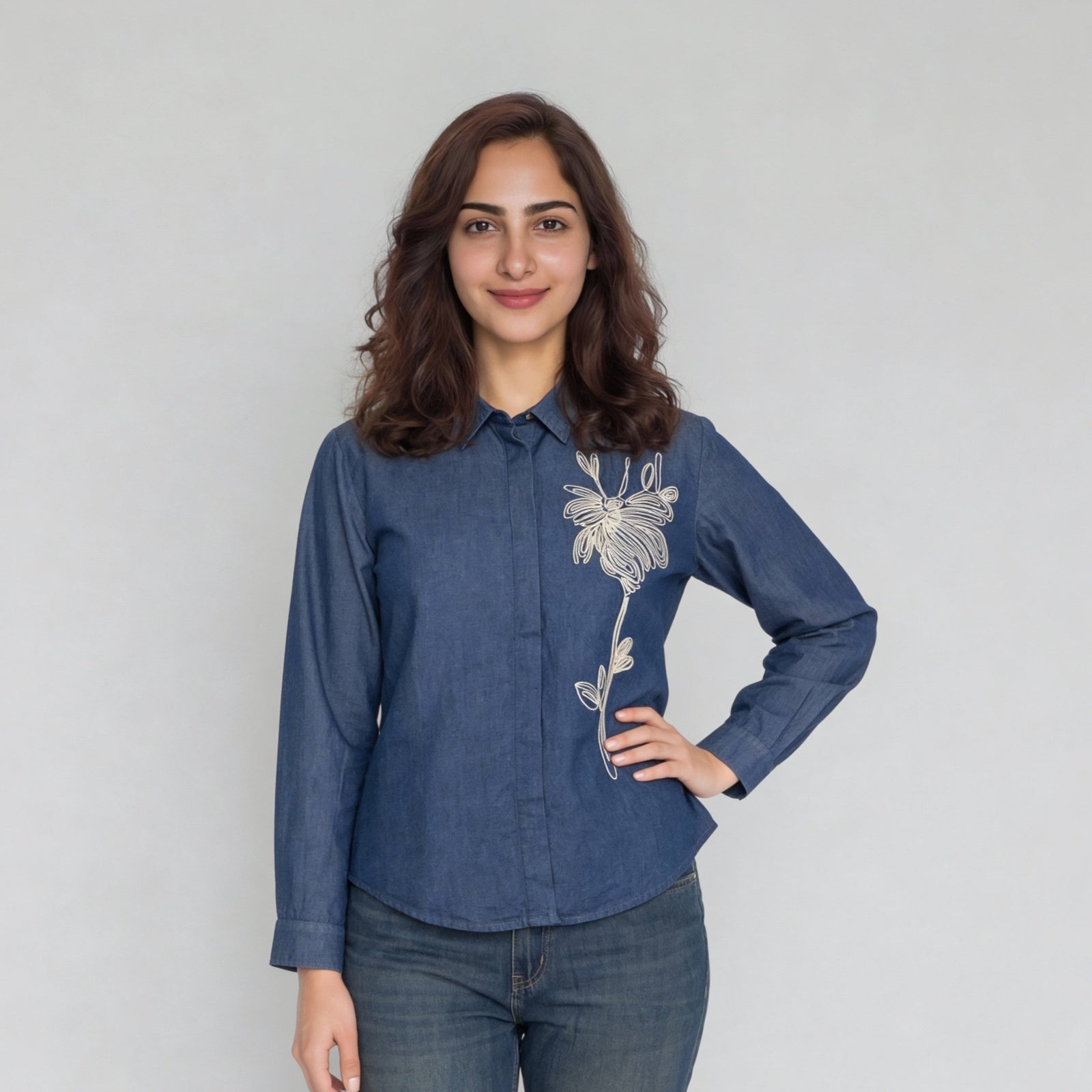 Cotton Embroidered Full Sleeve Shirt