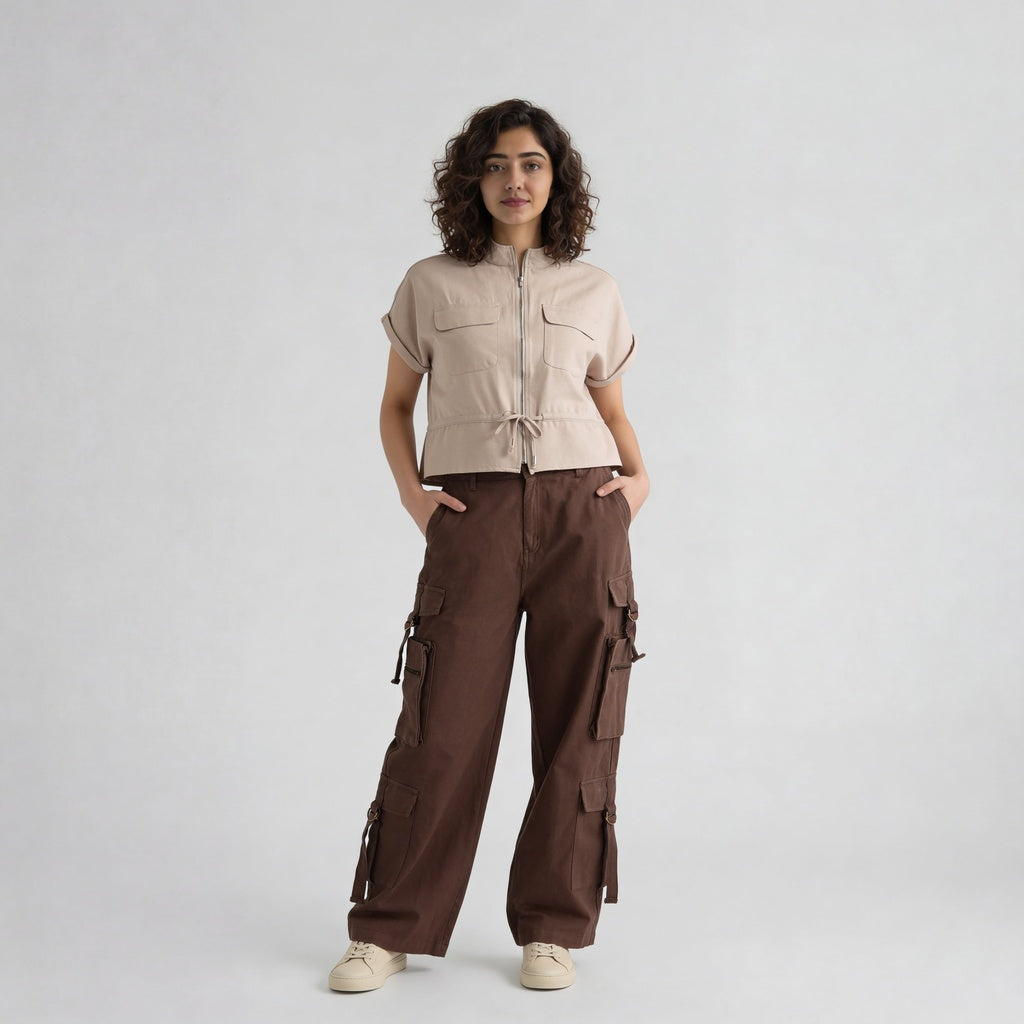 Woven Solid Collar Shirt