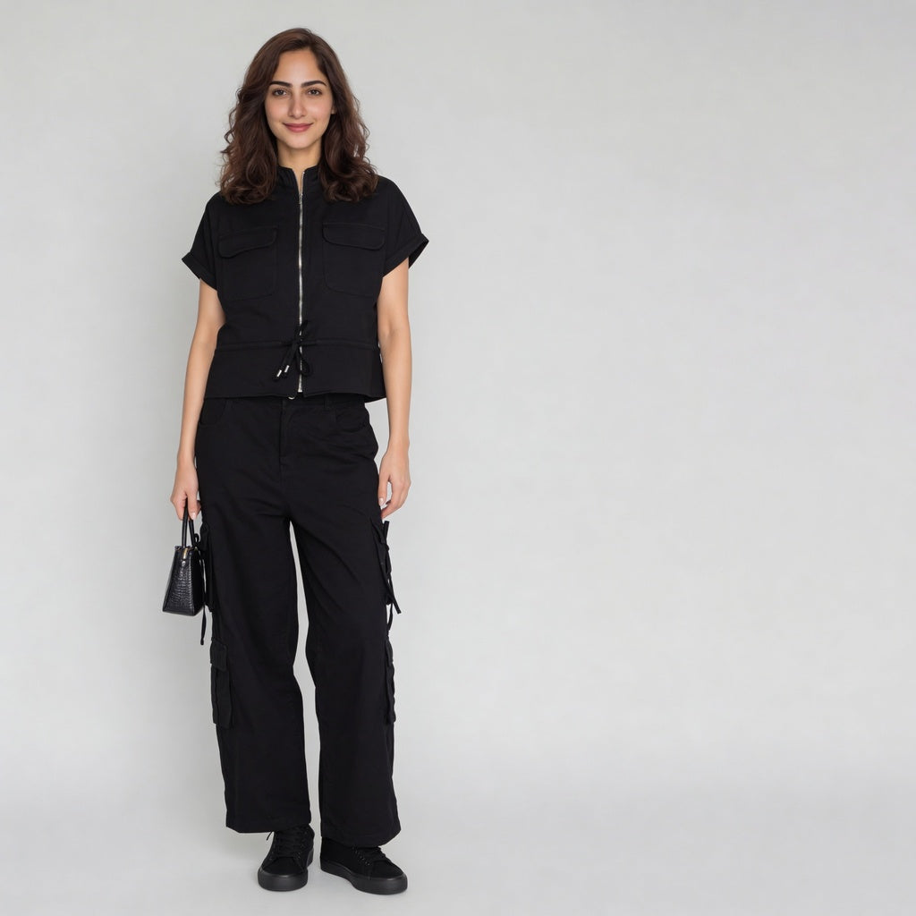 Woven Solid Collar Shirt