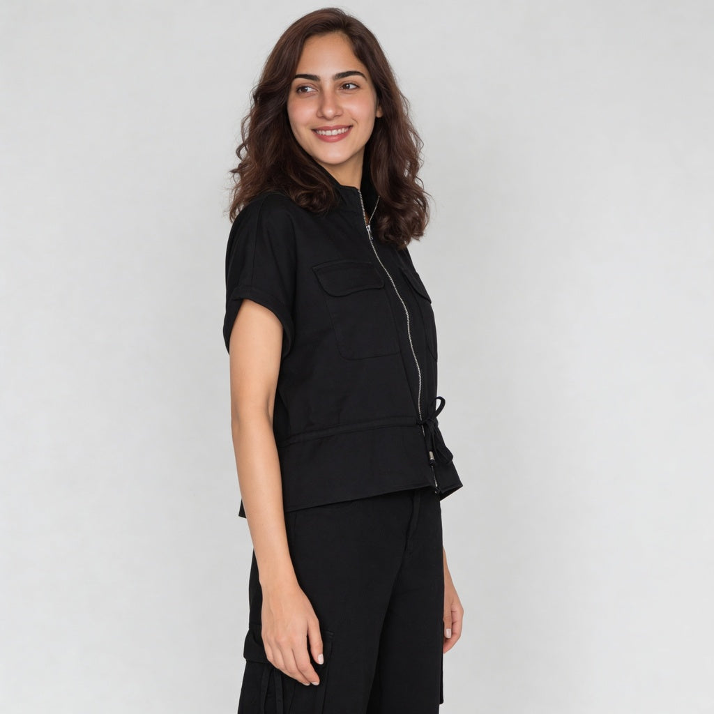 Woven Solid Collar Shirt
