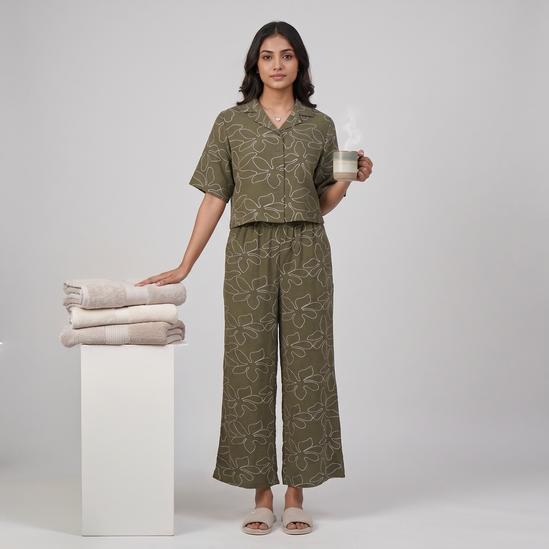 Embroidered Camp Collar Shirt