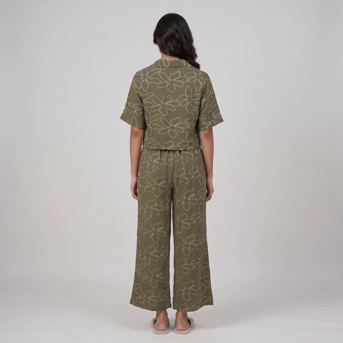Embroidered Camp Collar Shirt