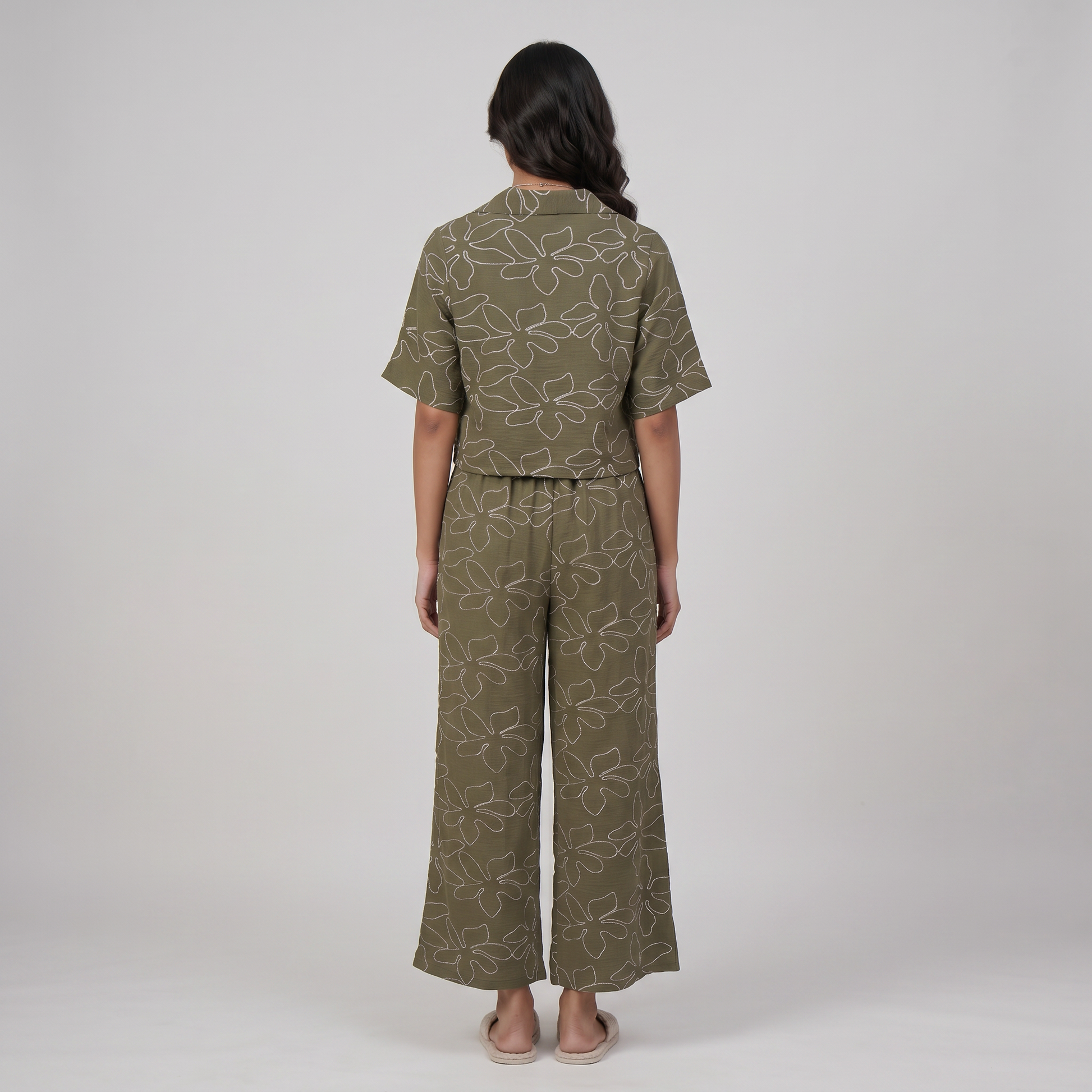 Embroidered Camp Collar Shirt