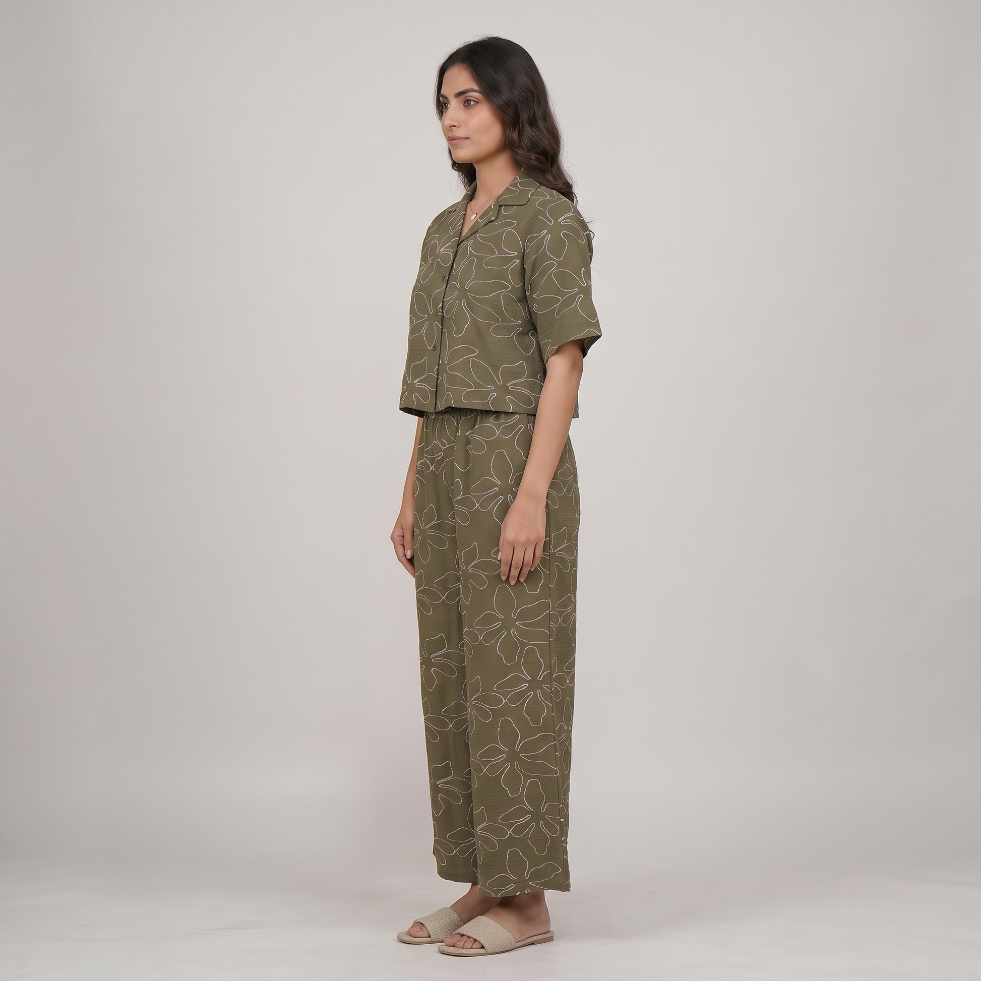 Embroidered Camp Collar Shirt