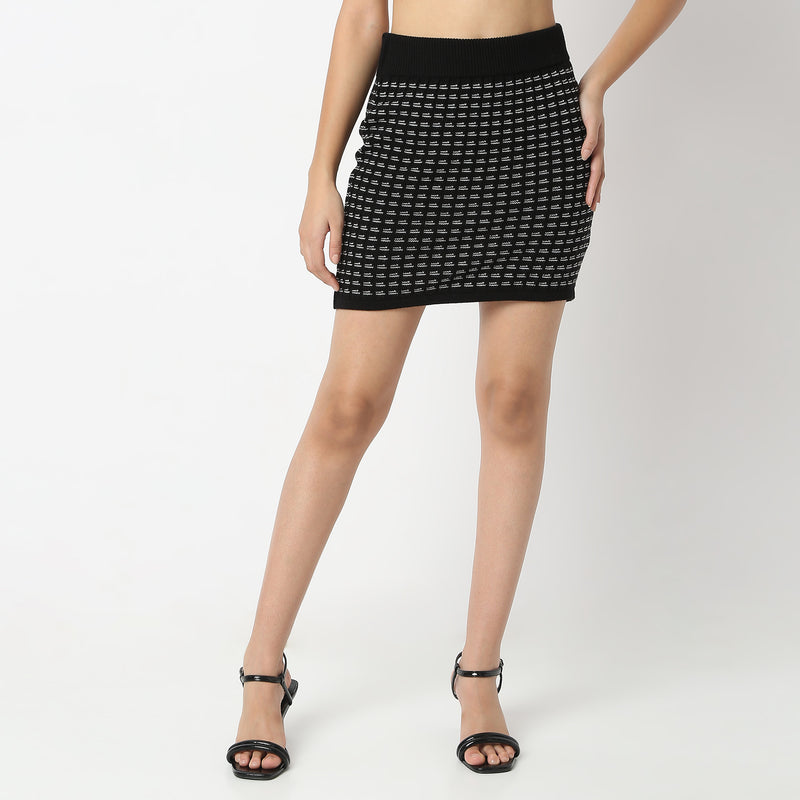 Jacquard Above Knee Skirts