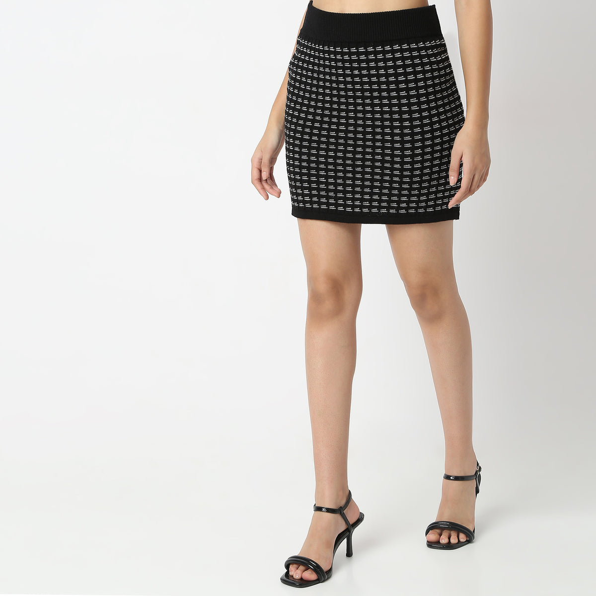 Jacquard Above Knee Skirts