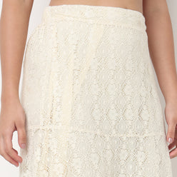 Lace Polyester A-Line Skirt