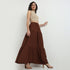 Polyester Flared Skirt High Rise