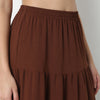 Polyester Flared Skirt High Rise