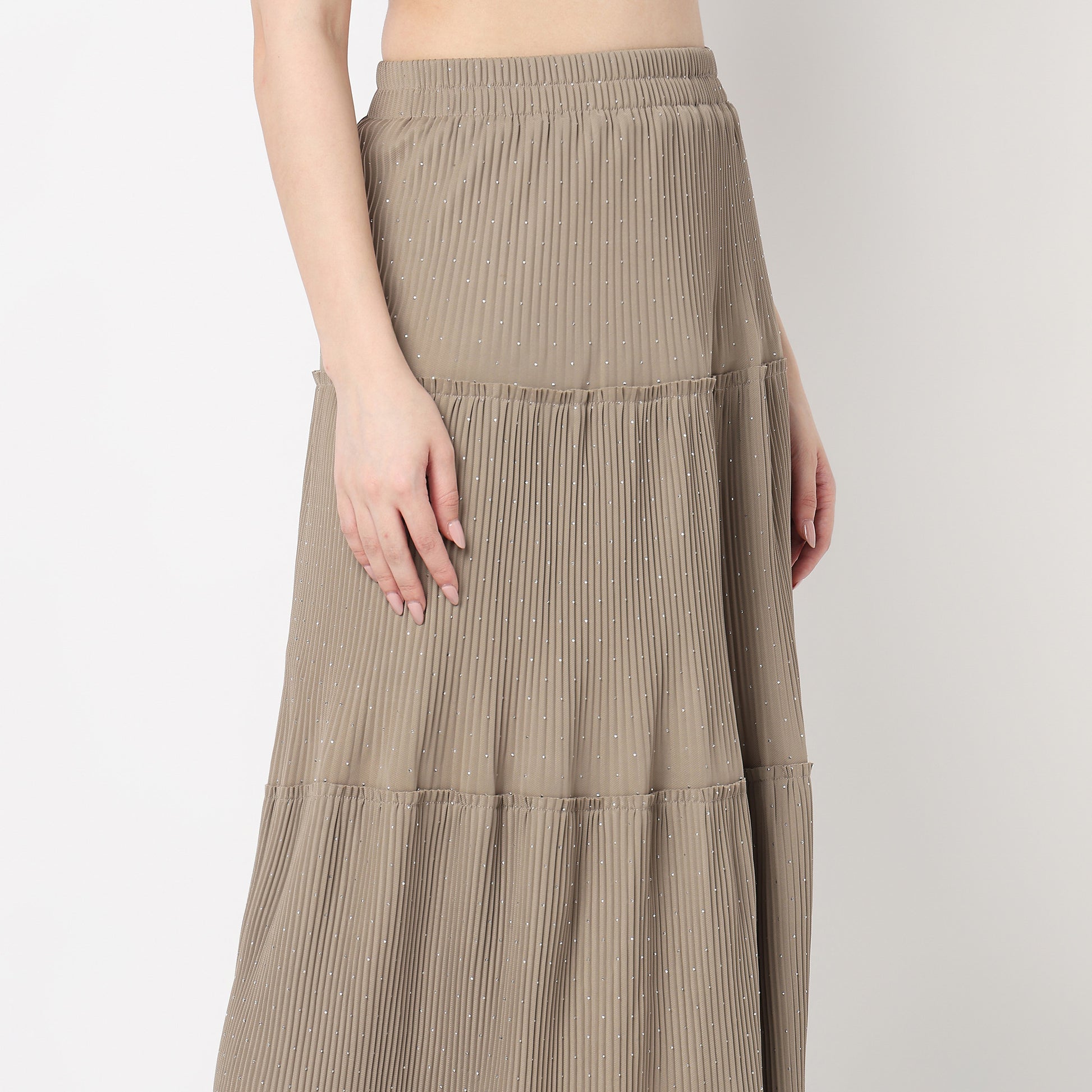 Flare Fit Tiered Skirt