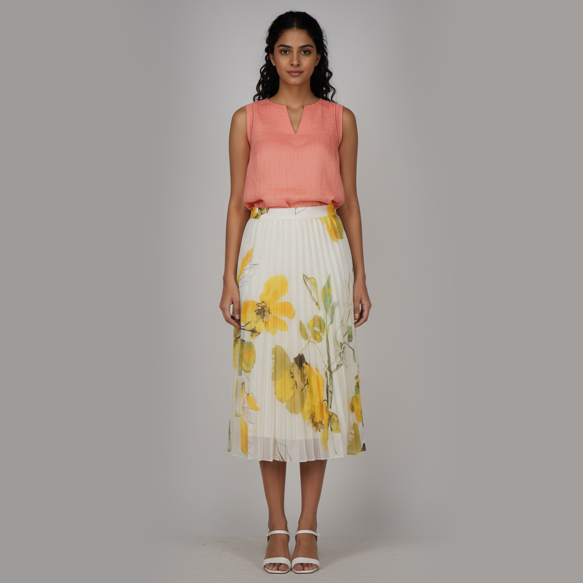 Printed Mid Rise Skirt