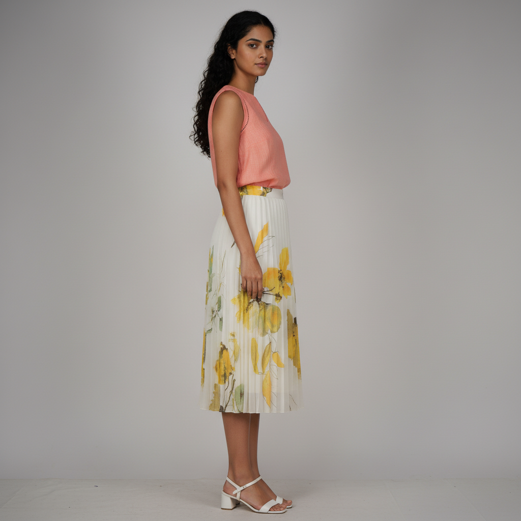 Printed Mid Rise Skirt