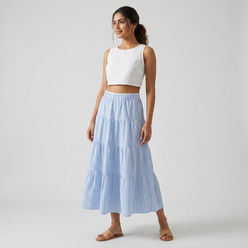 Regular Fit Checkered Skirt