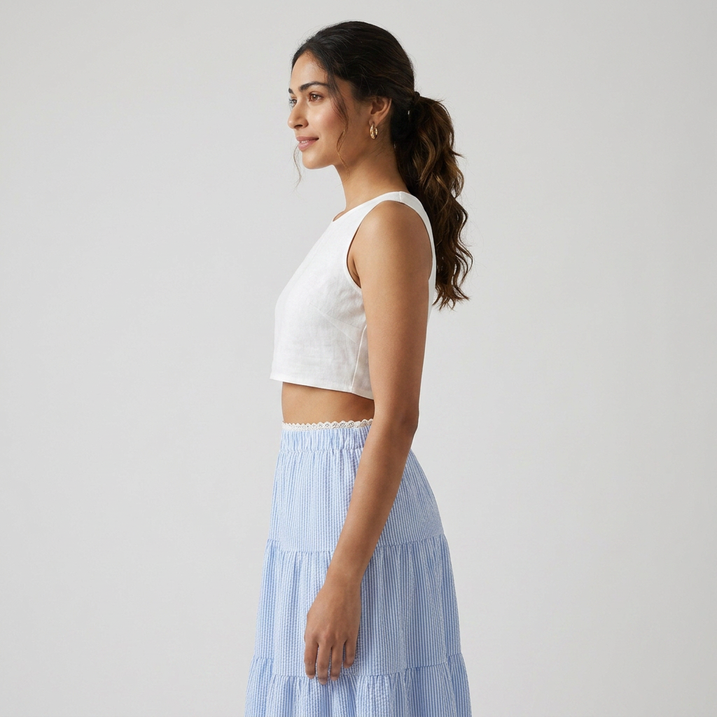 Regular Fit Checkered Skirt