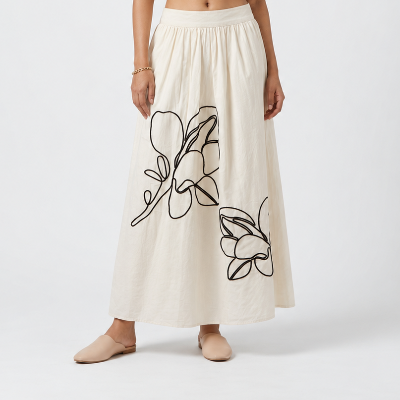 Cotton Solid Skirt