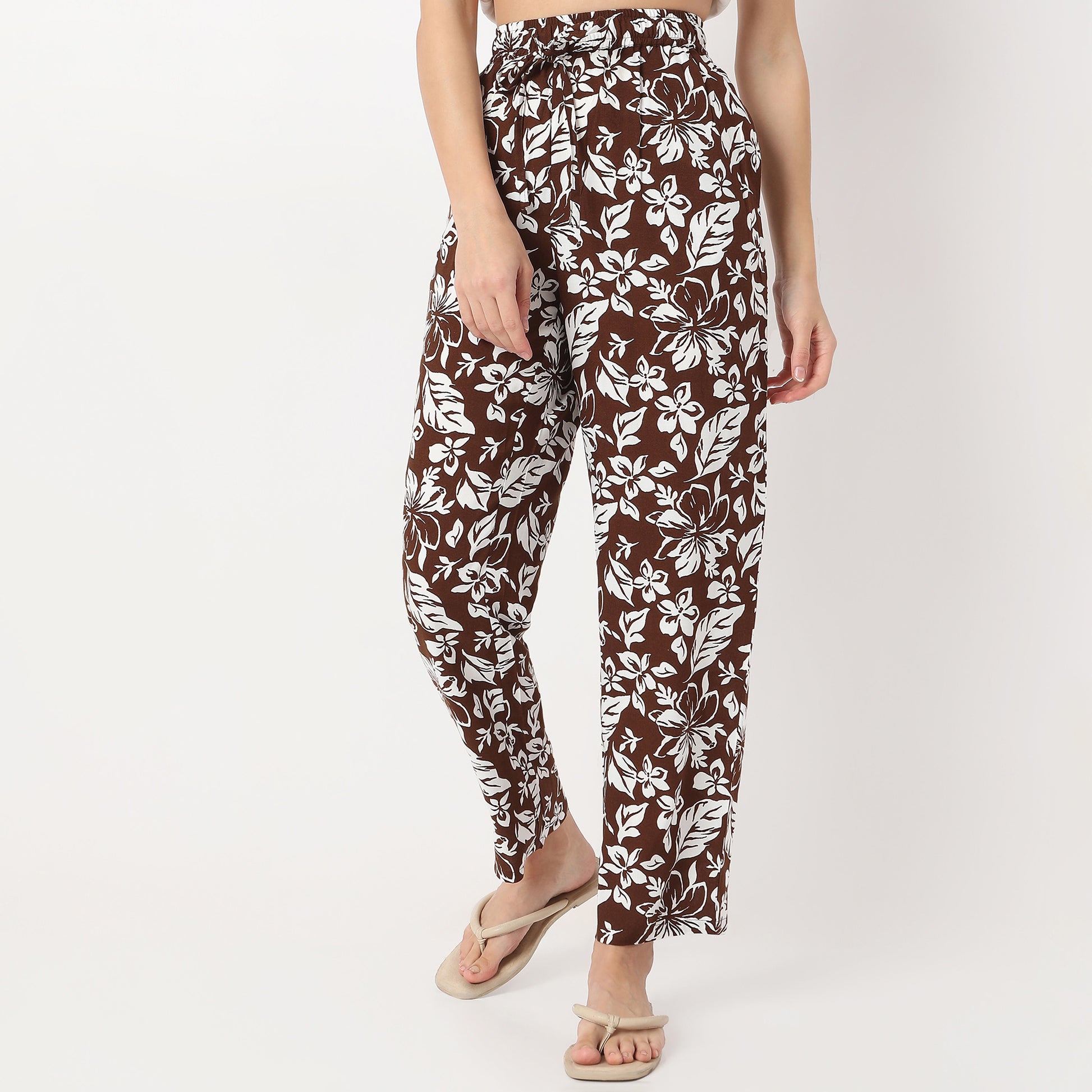 Printed Above Ankle Length Floral Palazzos