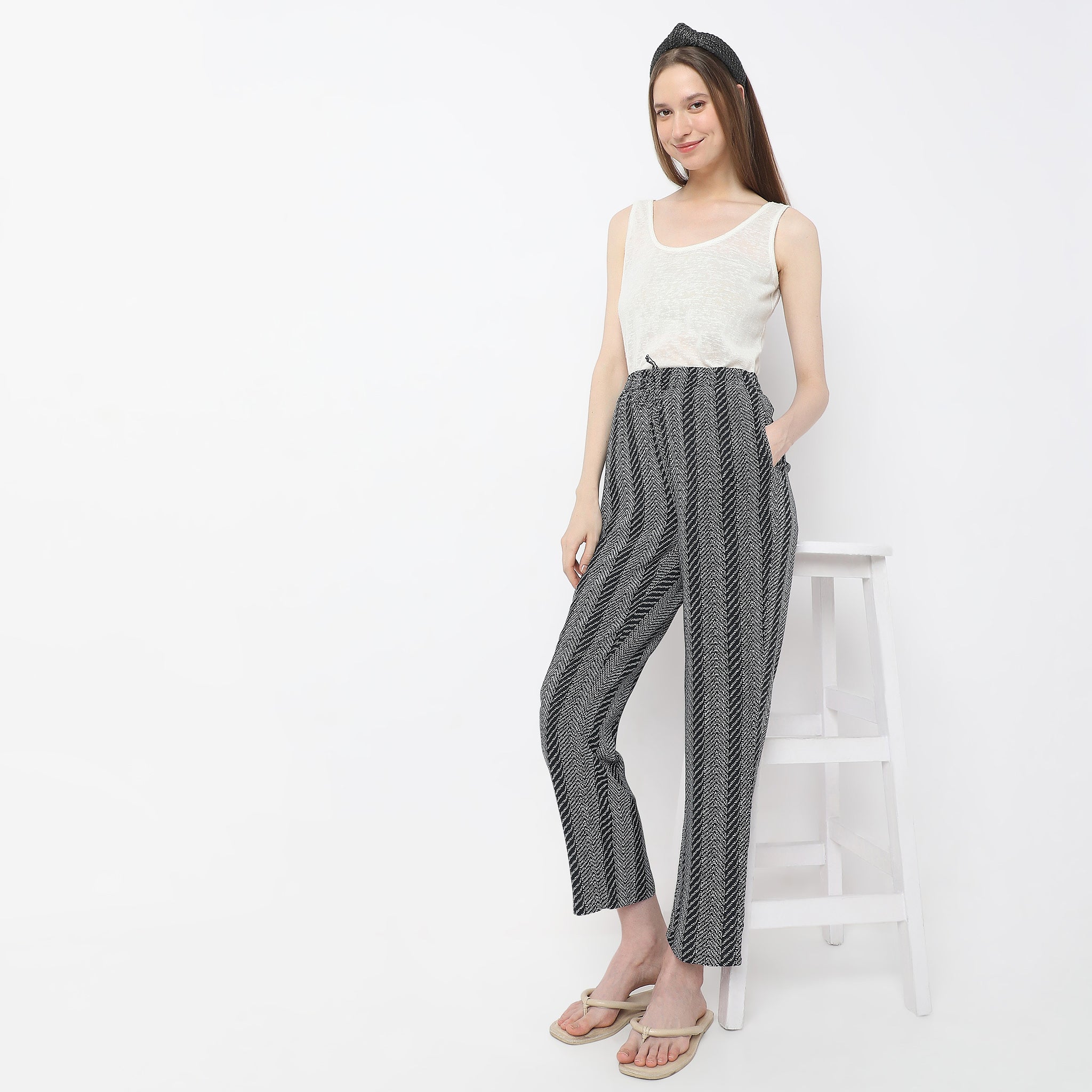 Abstract Print Cotton Palazzos