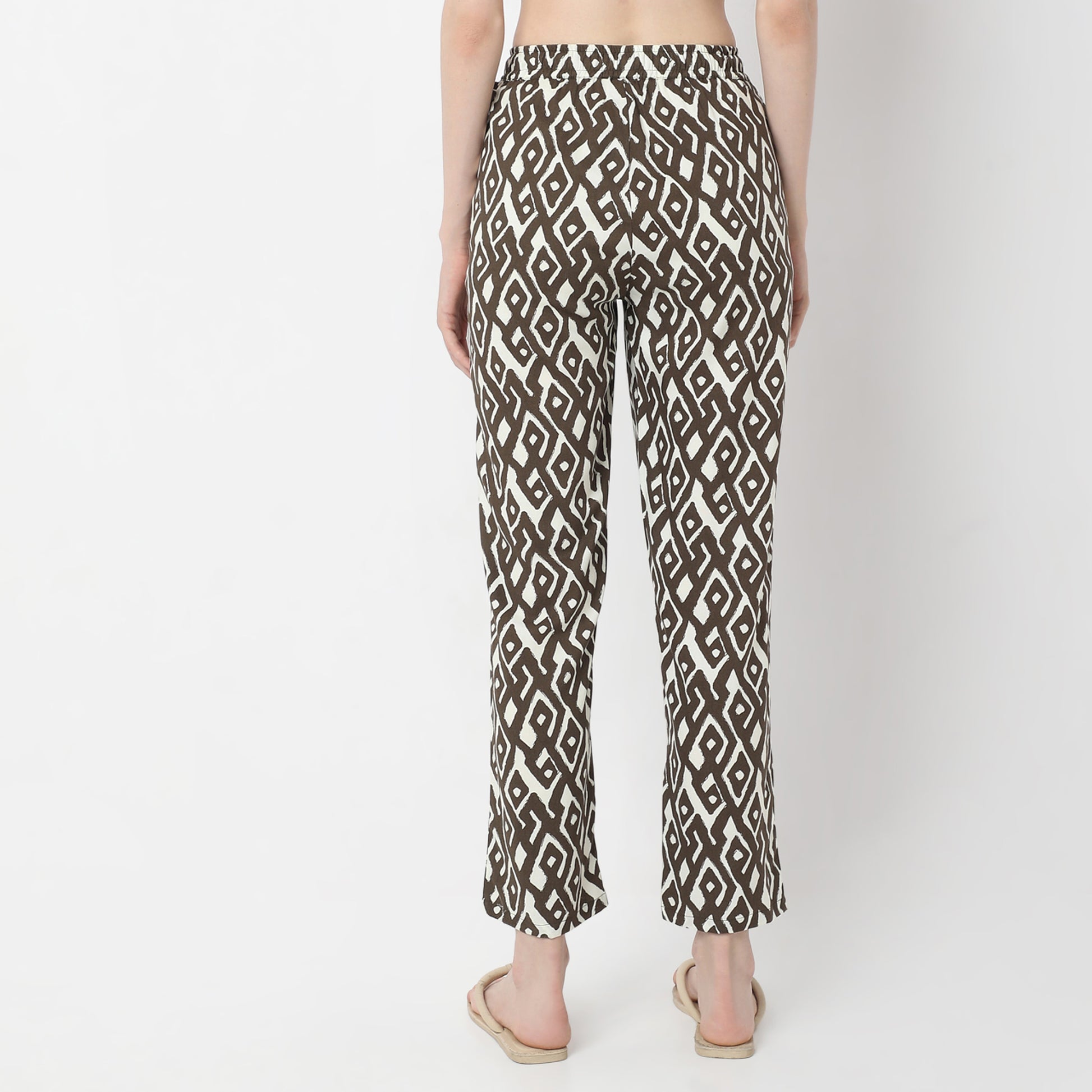 Geometric Print Mid-Rise Pyjama Pants