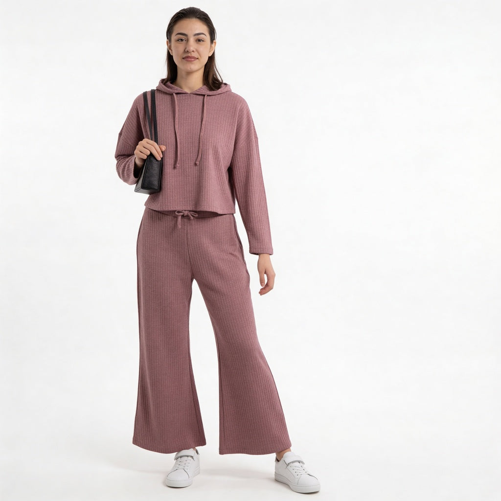 Solid Mid Rise Lounge Palazzos